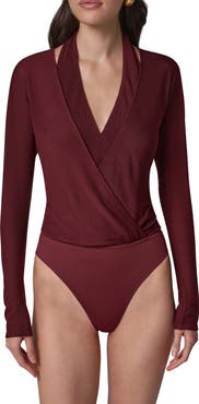 DKNY Long Sleeve Wrap Bodysuit