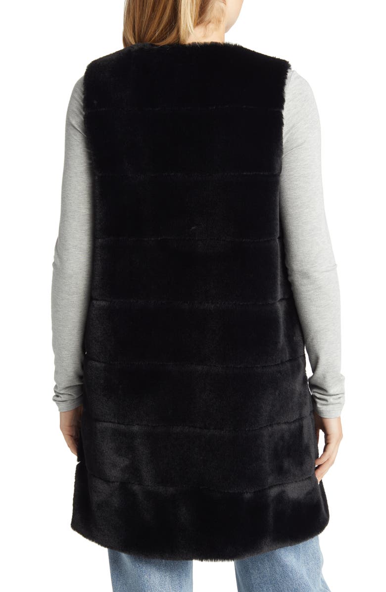 La Fiorentina Quilted Faux Fur Vest, Alternate, color, 