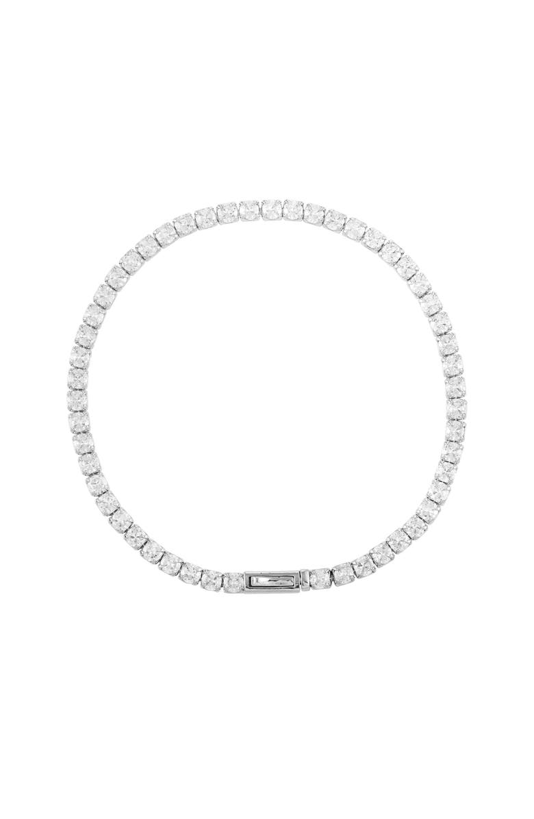 Vince Camuto Cubic Zirconia Tennis Bracelet, Main, color, Silver Tone