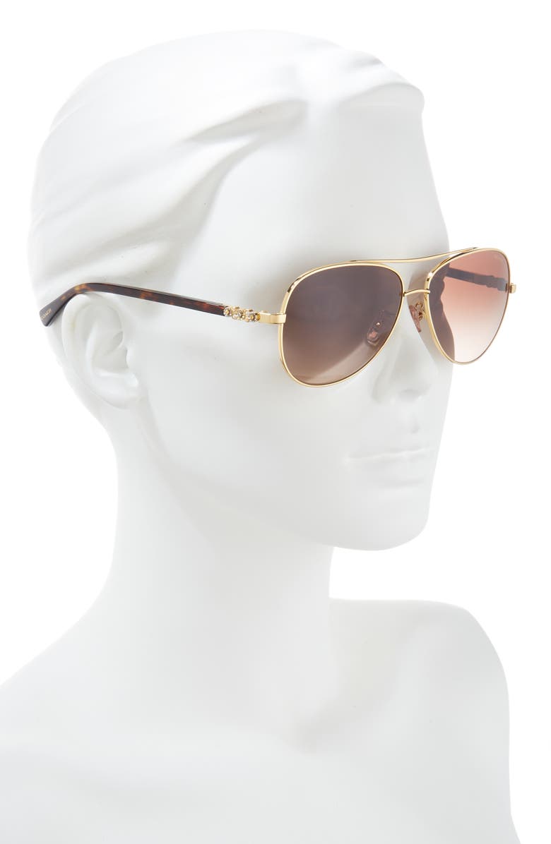 COACH 59mm Aviator Sunglasses, Alternate, color, 