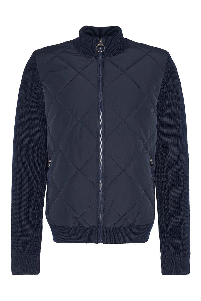 Newland Quilt Front Zip Cardigan, Alternate, color, NAVY
