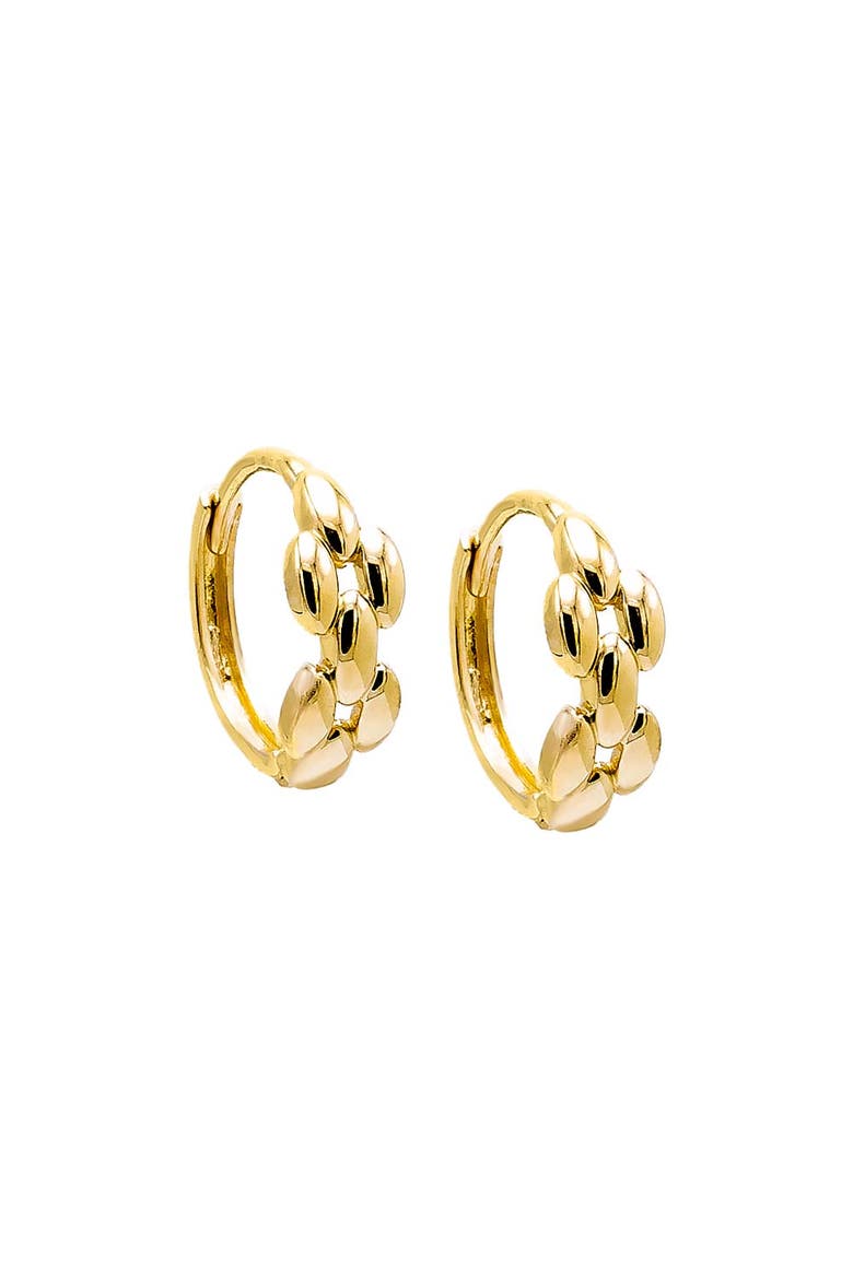 Solid Watch Link Huggie Earring 14K, Main, color, 14K Gold