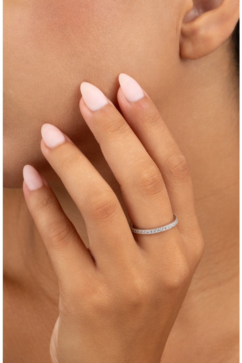 Thin Cubic Zirconia Band Ring, Alternate, color, SILVER/ CLEAR
