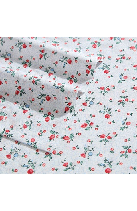 Aylesmore Ditsy Floral Twin X-Long Cotton Percale Sheet Set