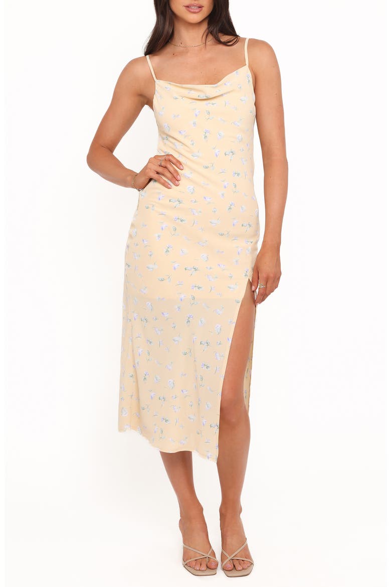 Yelena Print Sleeveless Midi Dress, Main, color, YELLOW FLORAL