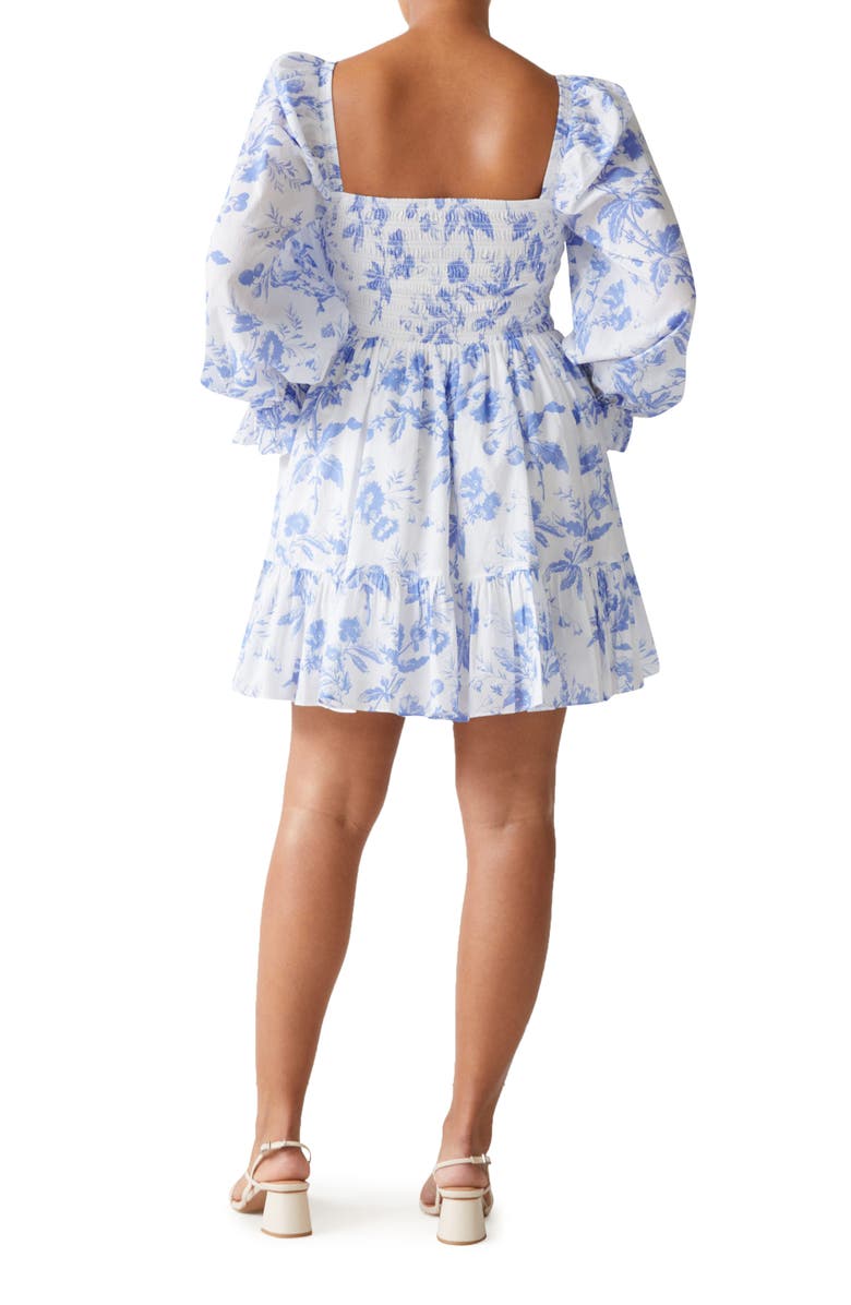 & Other Stories Smocked Tiered Long Sleeve Cotton Dress, Alternate, color,