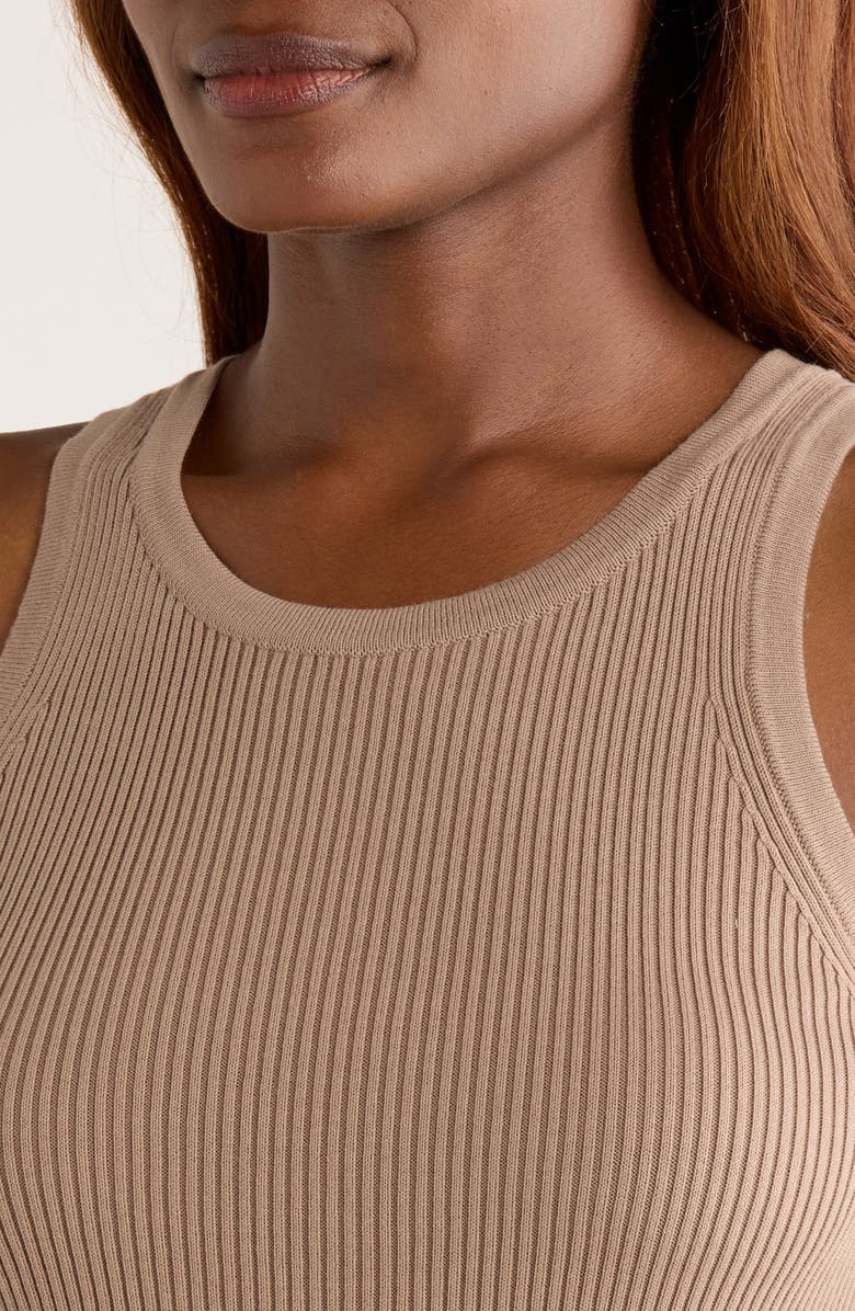 Max Mara Amburgo Cotton Rib Tank, Alternate, color, Beige