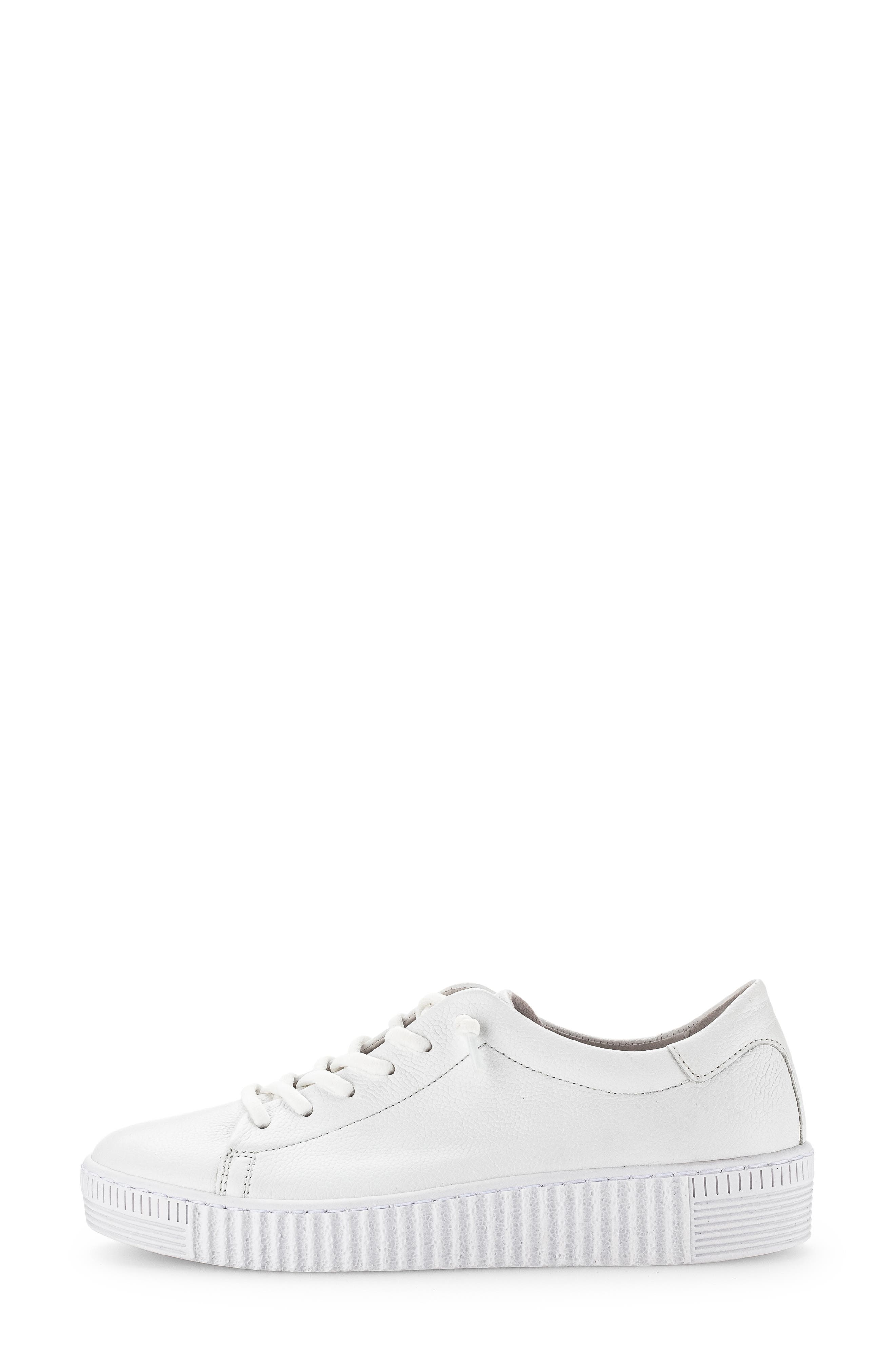 Gabor Leather Platform Sneaker, Alternate, color, White
