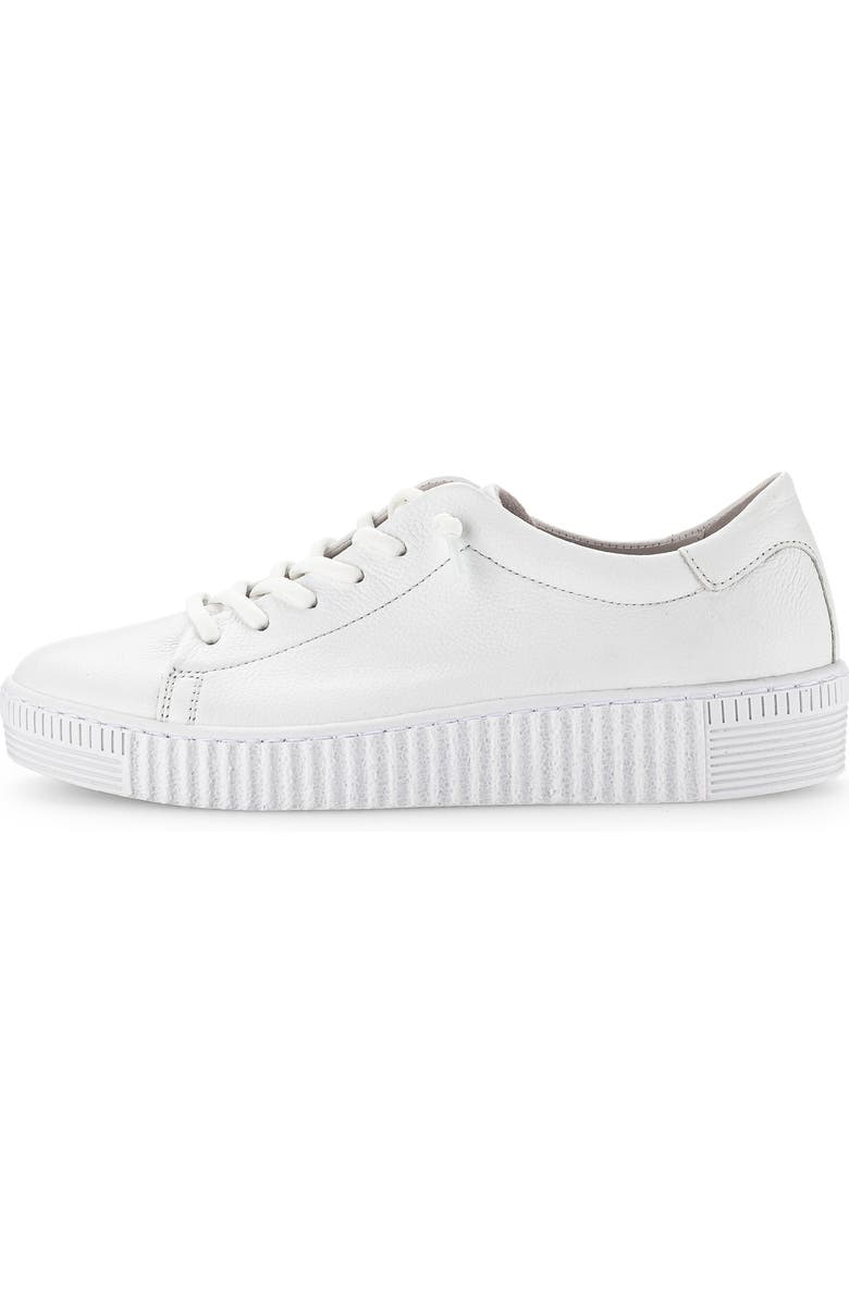 Gabor Leather Platform Sneaker, Alternate, color, White