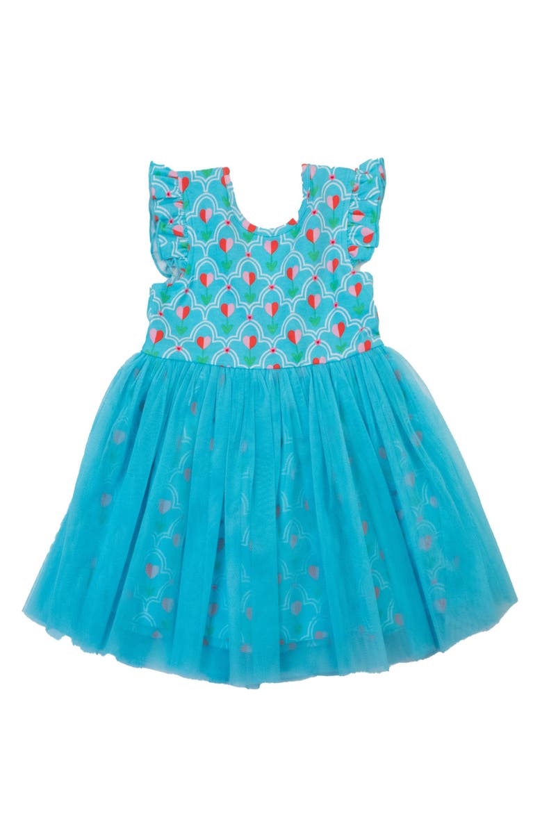 RuffleButts Baby Girls Flutter Tulle Twirl Dress, Main, color, 