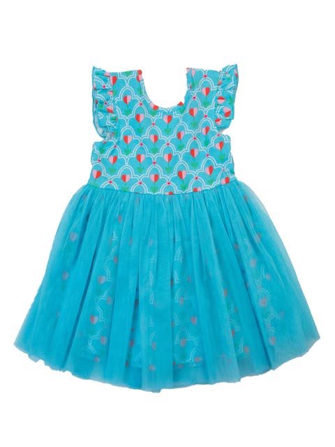 Whimsy Bay Kids Girls Blue Playful Tolie Pocket Dress