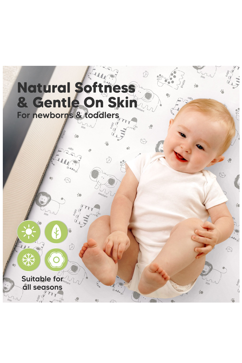 2-Pack Soothe [Protect+] Waterproof Mini Crib Sheets, Alternate, color, KeaSafari