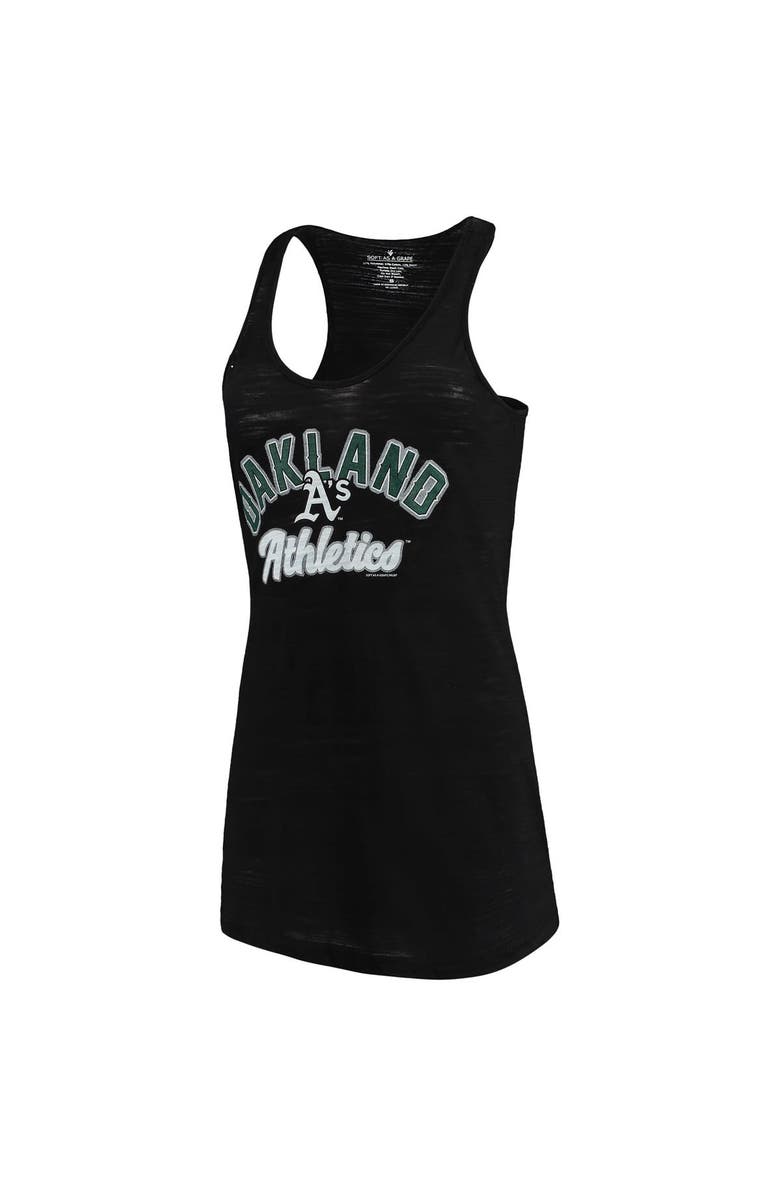 SOFT AS A GRAPE Women's Soft as a Grape Black Oakland Athletics Multicount Racerback Tank Top, Main, color, Black