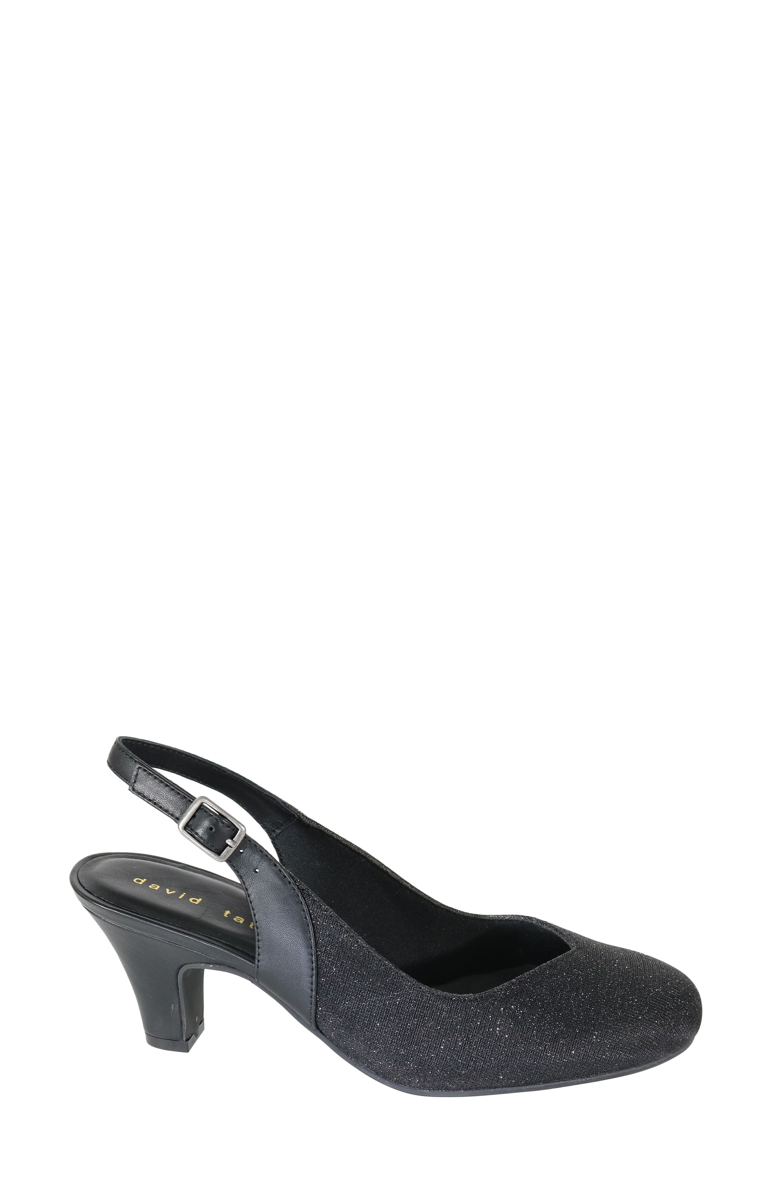 David Tate Avenue Slingback Pump, Alternate, color, Black Sparkle