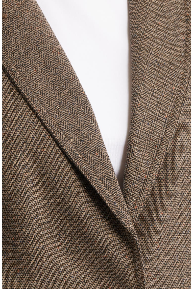 Sing Puff Shoulder Blazer, Alternate, color, MOCHA WALNUT MULTI