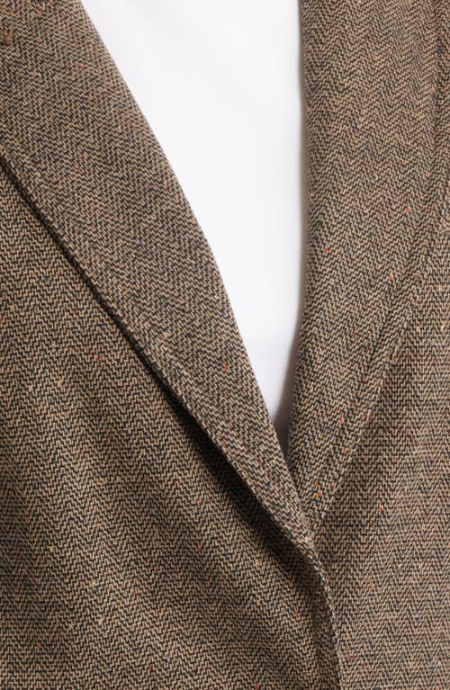 Wit & Wisdom Sing Puff Shoulder Blazer In Brown
