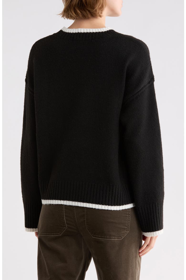 Tipped Pocket Sweater, Alternate, color, BLACK/ WHITE
