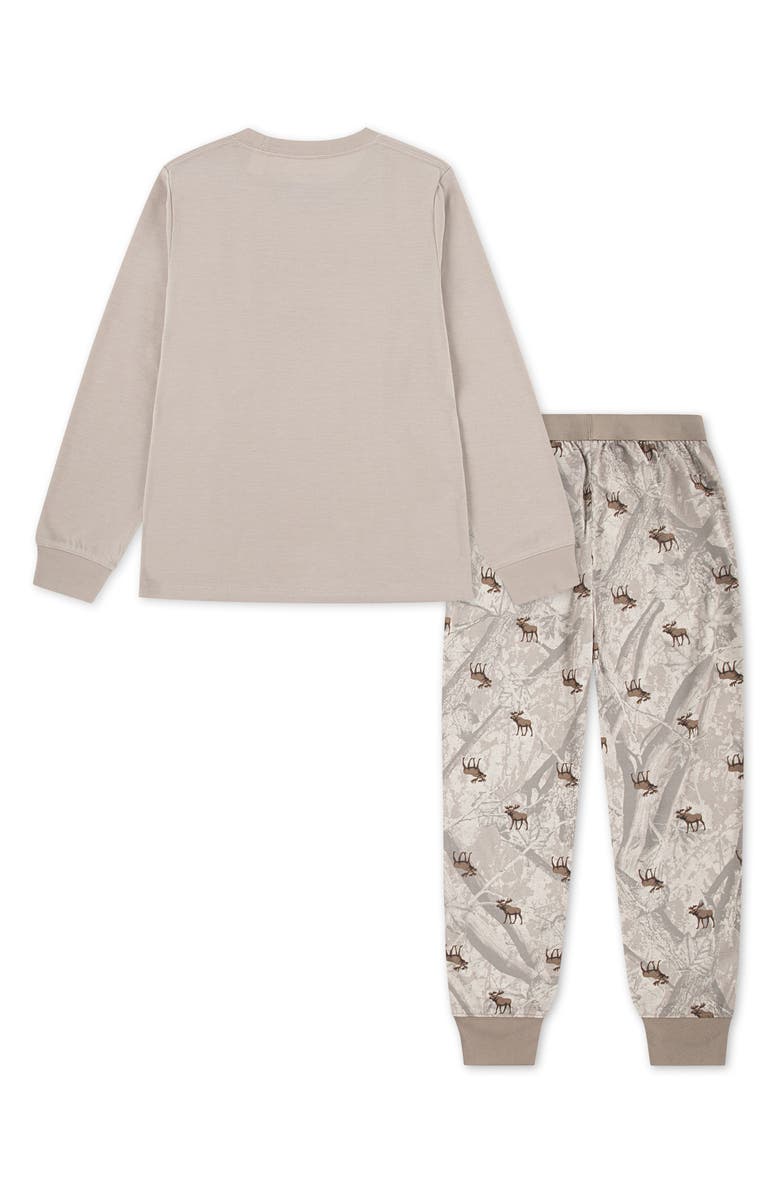 abercrombie kids Kids' Fitted Two-Piece Jogger Pajamas, Alternate, color, Simply Taupe