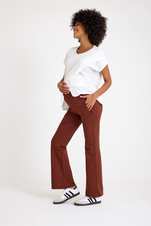 Accouchée Ultimate Comfort Warm Flare Pants In Brown