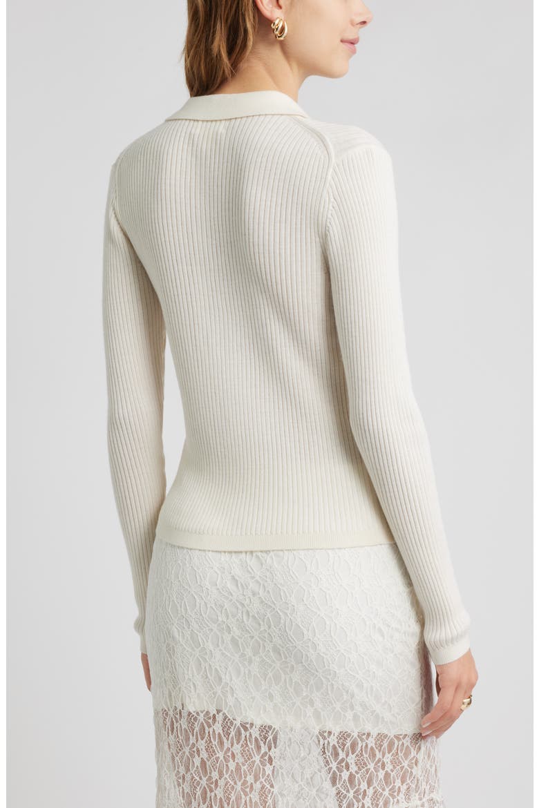 Collared Merino Wool Cardigan, Alternate, color, WHITE WHISPER
