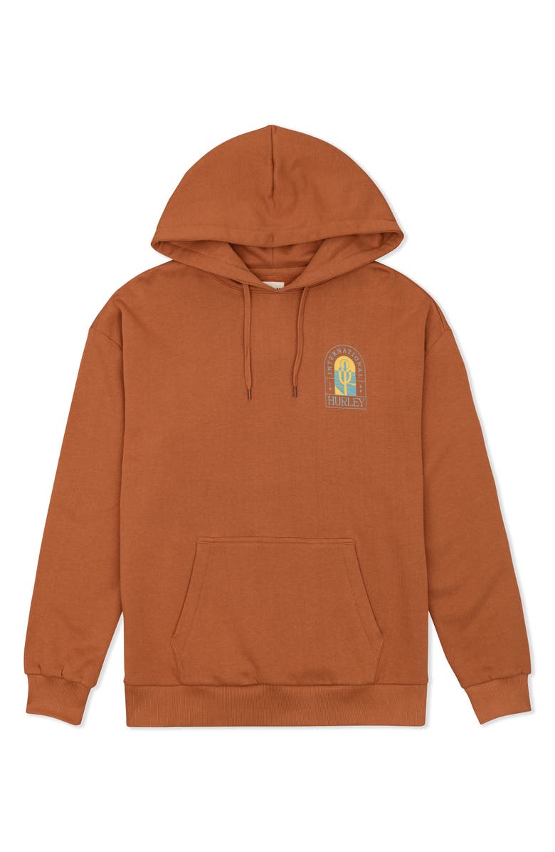 Hurley Immerse Oversize Graphic Hoodie, Alternate, color, Leather Brown