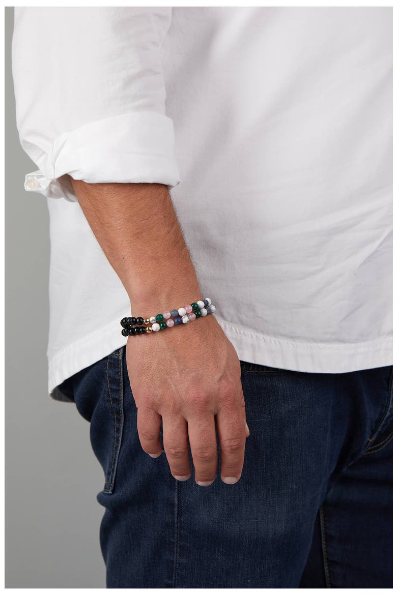 Men's N91 Mental Focus Set of 2 Healer's Bracelets, Alternate, color, BLACK