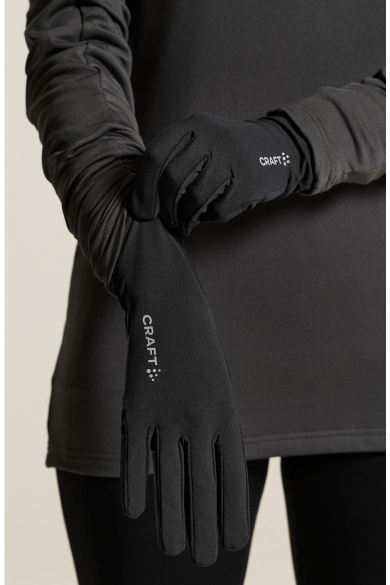 Essence Tech Running Gloves, Alternate, color, BLACK