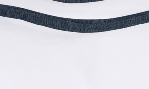 Pom Pom At Home Skylar Cotton Percale Sheet Set In White/navy