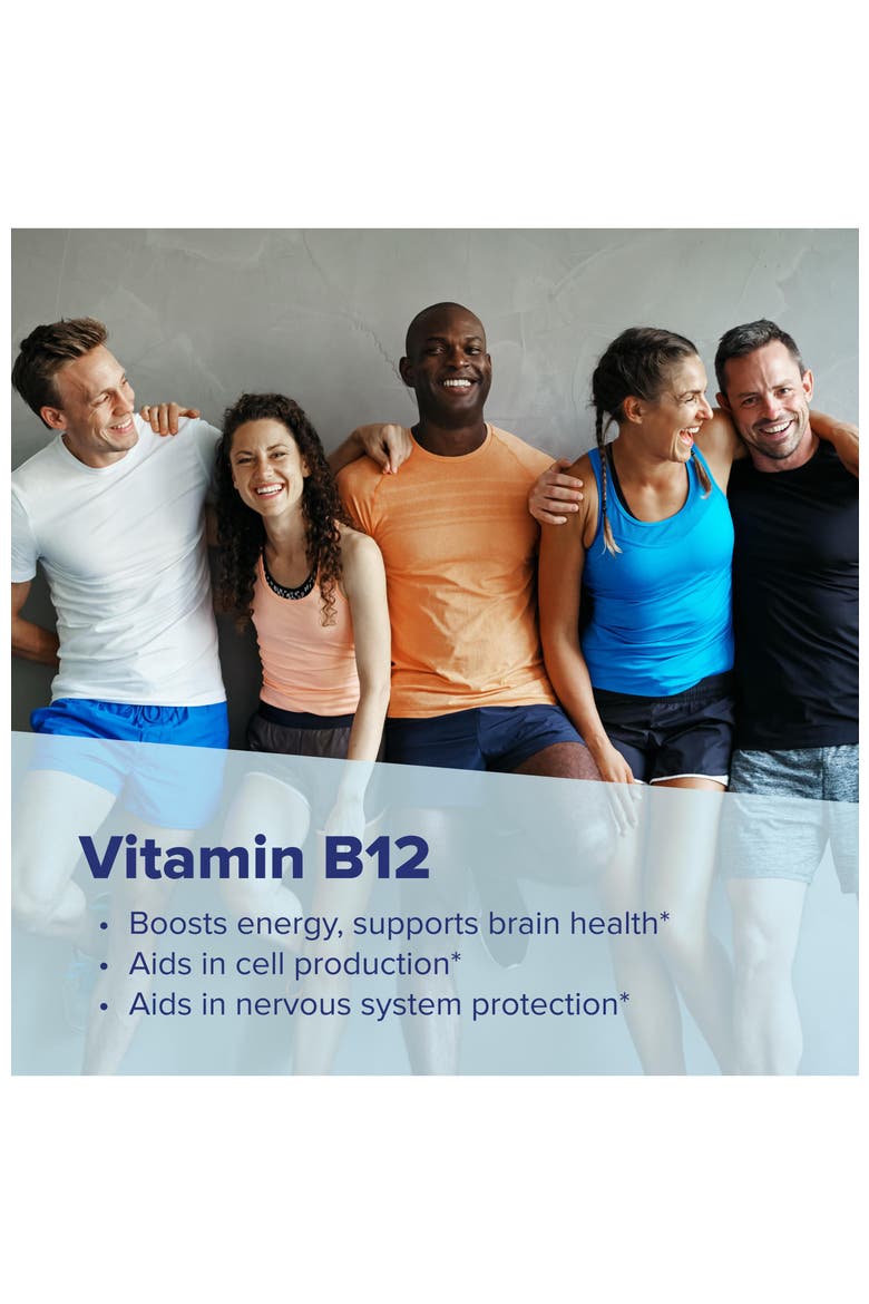 Vitamin B-12 Cyanocobalamin Folic Acid Sublingual Dissolving Tablets, Alternate, color, White