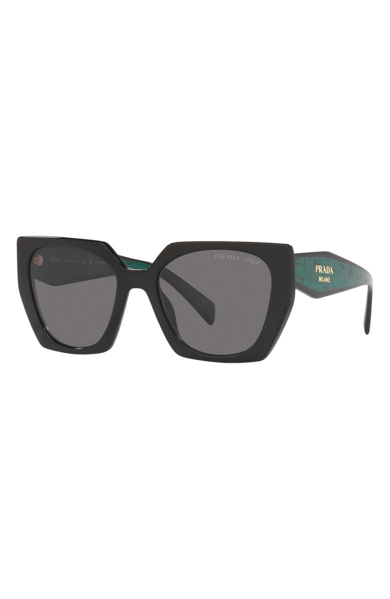 Prada 54mm Polarized Irregular Sunglasses, Alternate, color, 