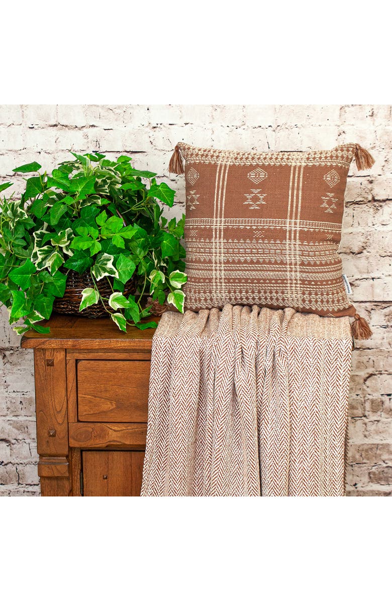 PARKLAND COLLECTION Tassel Trim Square Accent Pillow, Alternate, color, 