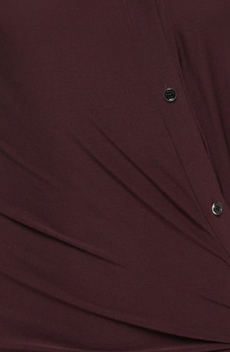 Helmut Lang Asymmetric Long Sleeve Dress, Alternate, color, Mahogany