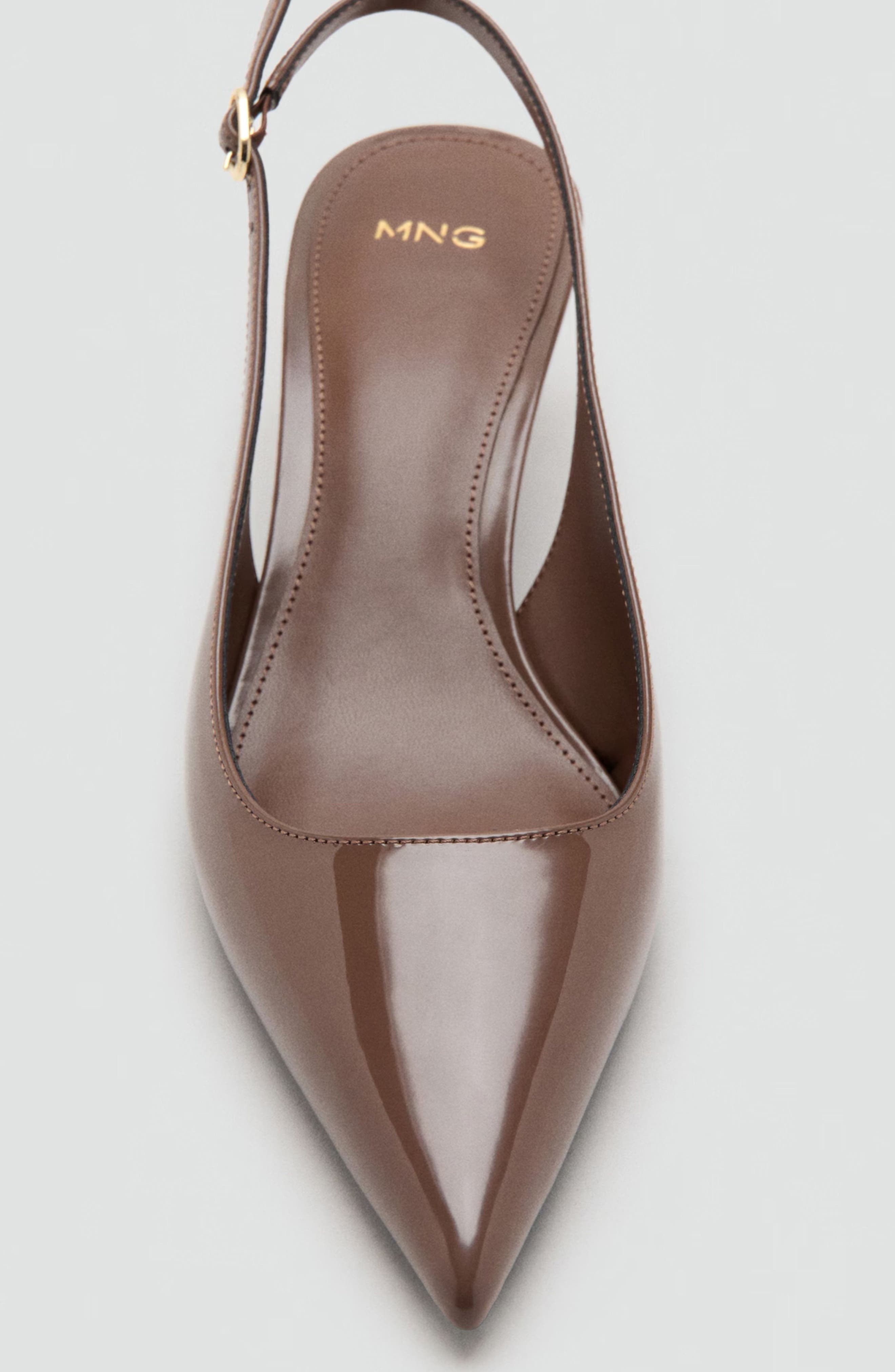 MANGO Mona Slingback Pump, Alternate, color, Chocolate