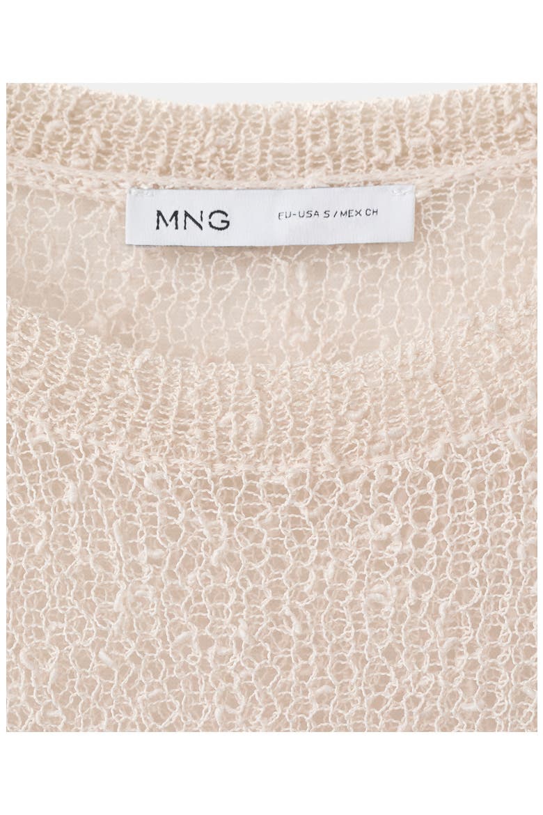 Sheer Open Knit Long Sleeve Sweater, Alternate, color, ECRU
