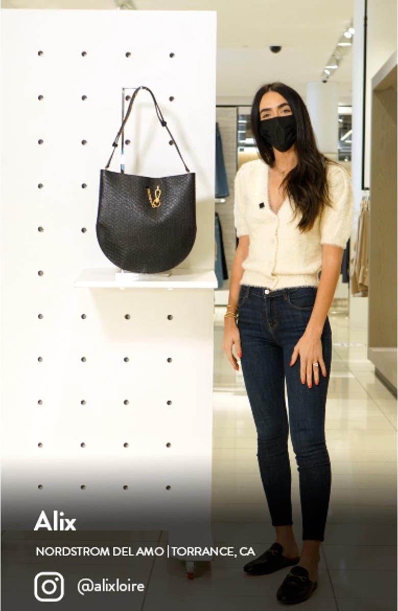 Beaumont Snake Embossed Leather Hobo Bag, sales video thumbnail