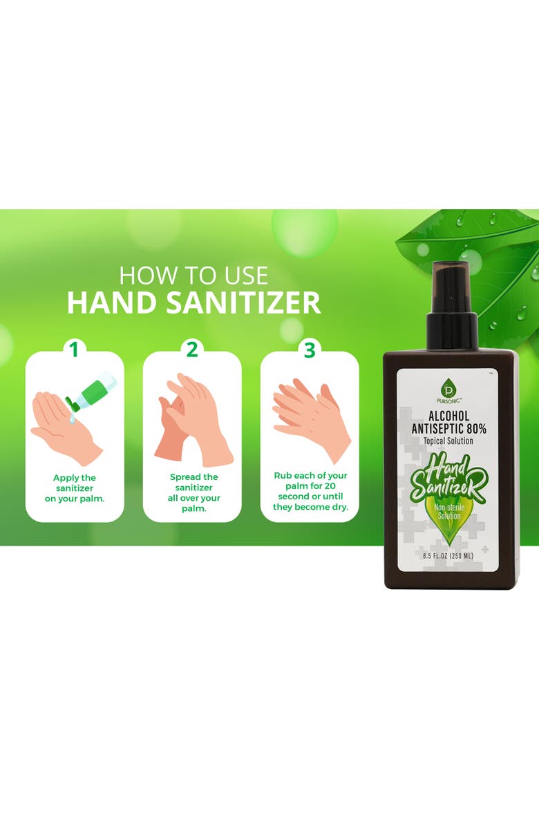 PURSONIC Moisturizing Hand Sanitizer 80% Alcohol, Alternate, color, Brown