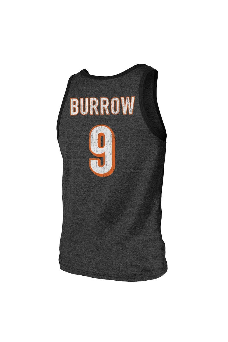 Men's Majestic Threads Joe Burrow Black Cincinnati Bengals Name & Number Tri-Blend Tank Top, Alternate, color, Black