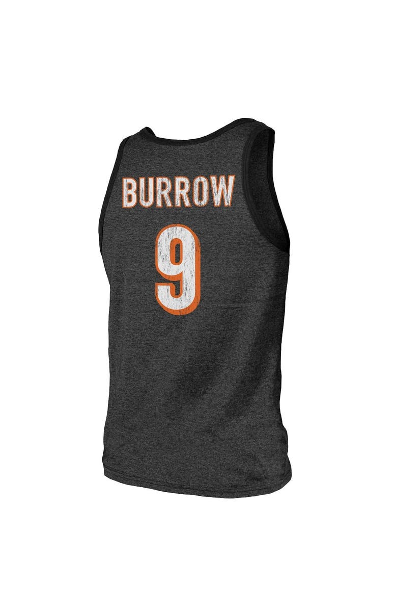 Majestic Threads Men's Majestic Threads Joe Burrow Black Cincinnati Bengals Name & Number Tri-Blend Tank Top, Alternate, color, Black