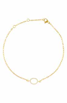 Adornia Pavé Cubic Zirconia Initial Anklet