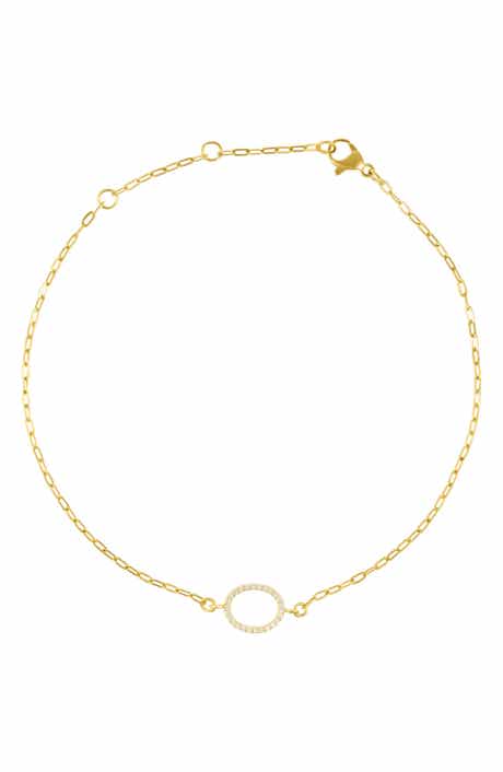 Pavé Cubic Zirconia Initial Anklet