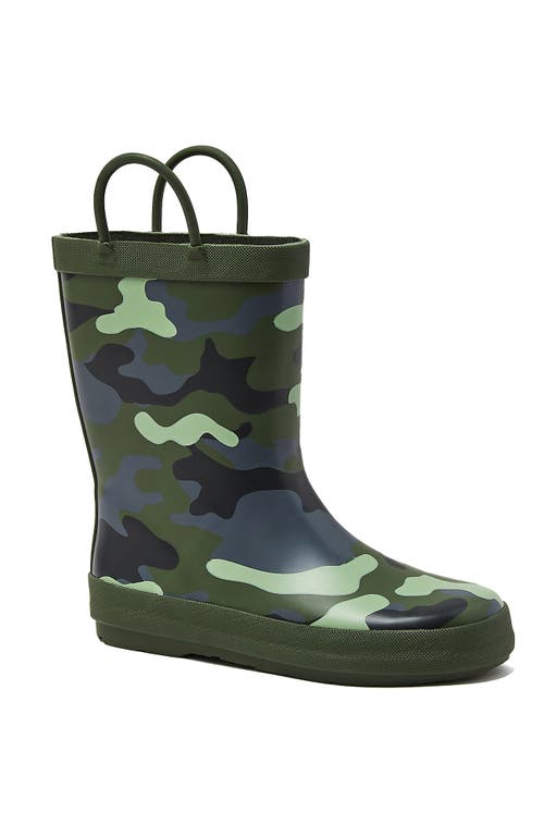 Lands' End Kids Pull On Splash Rubber Rain Boots In Green