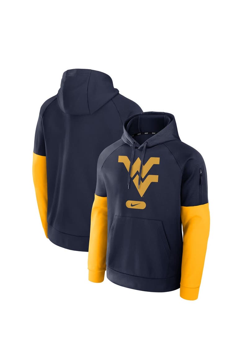 Men's Nike Navy West Virginia Mountaineers Fitness Performance Pullover Hoodie, Alternate, color, Navy