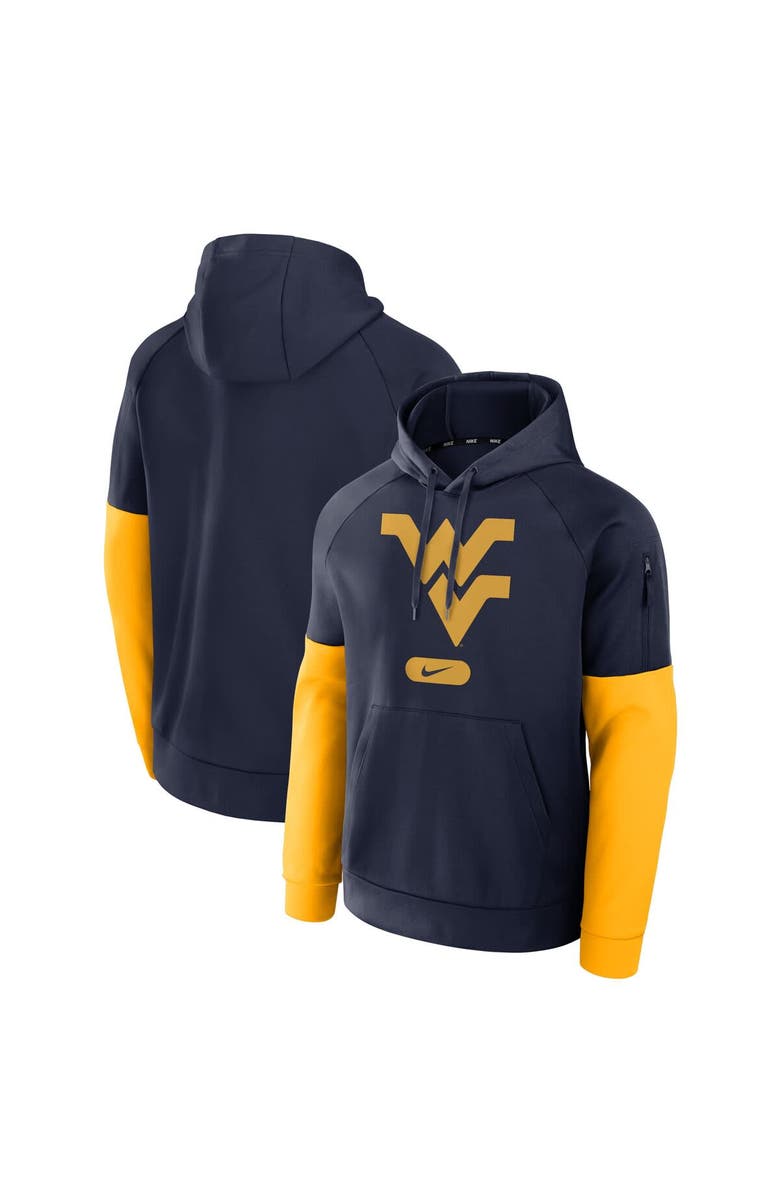 Nike Men's Nike Navy West Virginia Mountaineers Fitness Performance Pullover Hoodie, Alternate, color, Navy