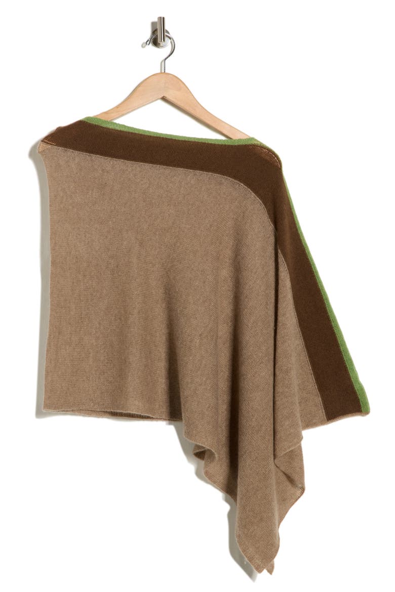 Colorblock Cashmere Poncho, Alternate, color, BEIGE/ MARO GLACE/ SAPLING