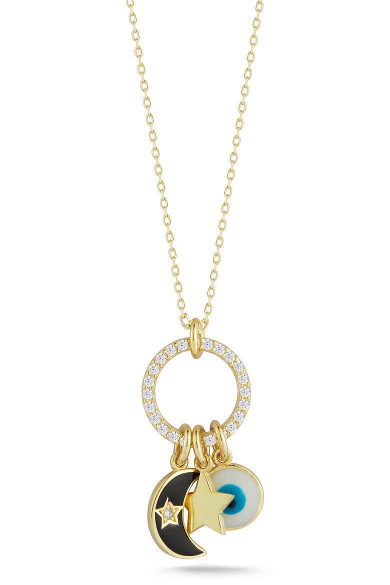 Enamel Charm Necklace, Main, color, GOLD