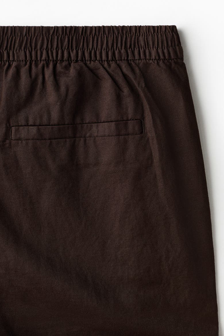Regular Fit Linen-blend Shorts, Alternate, color, Dark brown