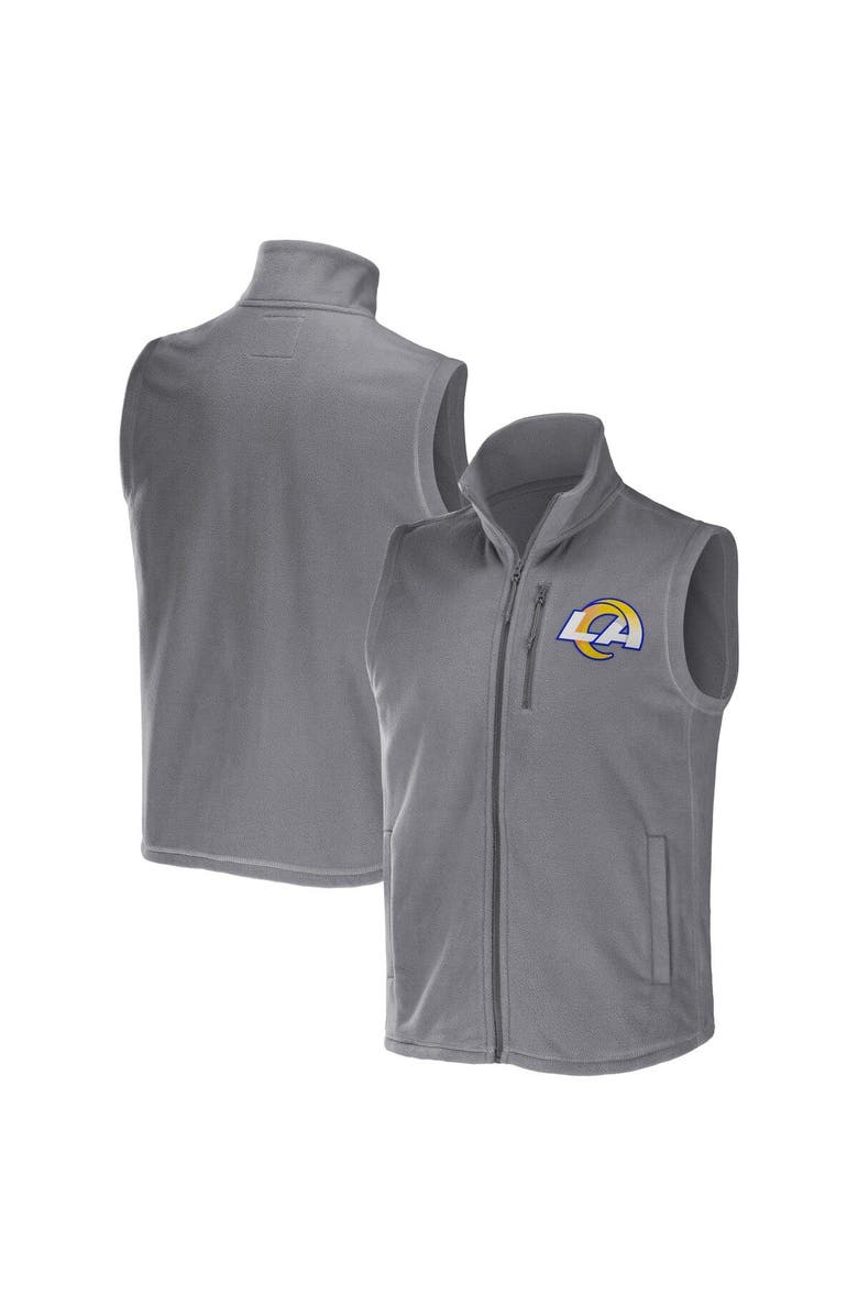 NFL X DARIUS RUCKER Men's NFL x Darius Rucker Collection by Fanatics Gray Los Angeles Rams Polar Fleece Full-Zip Vest, Main, color, Gray