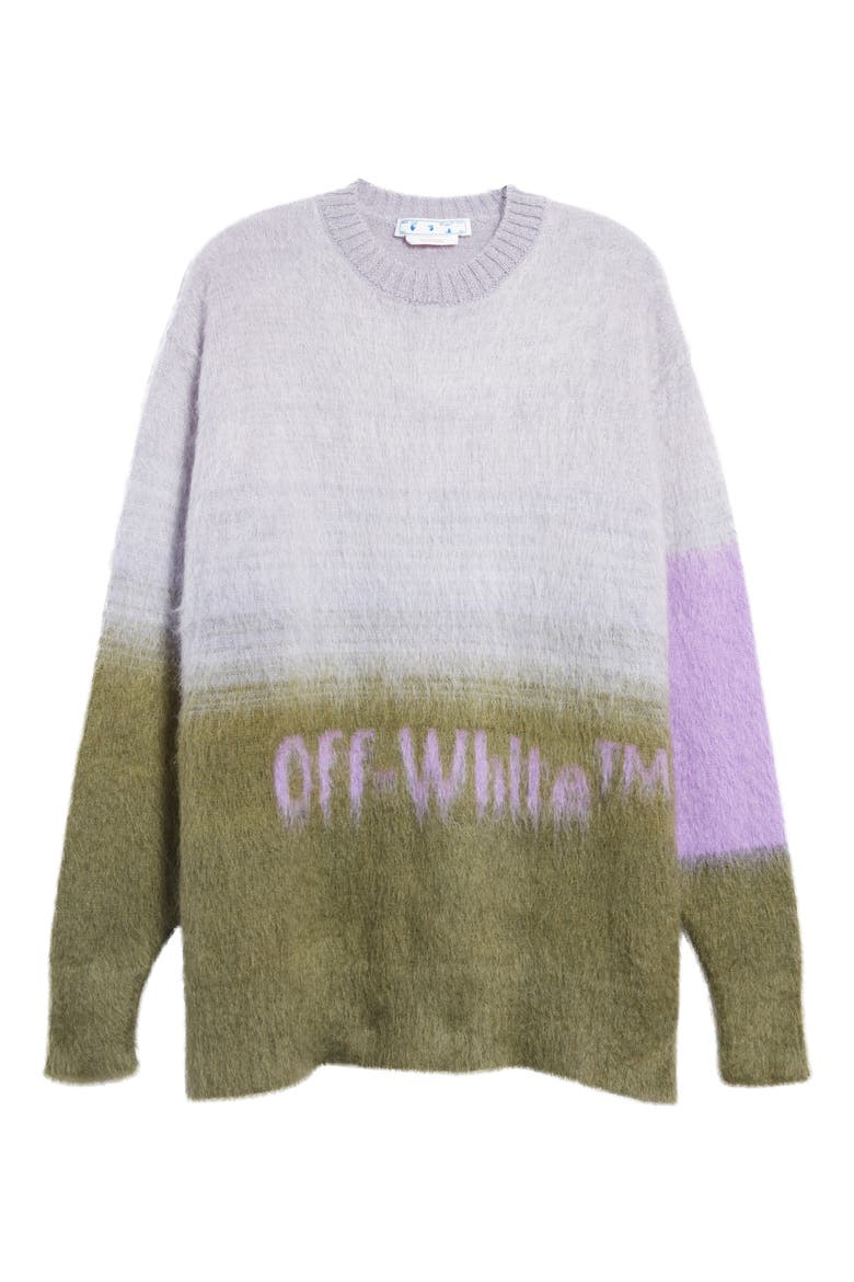 Helvetica Logo Mohair Blend Sweater, Alternate, color, MILITARYLILAC