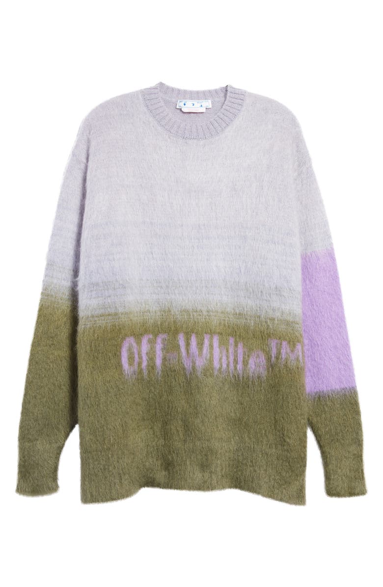 Off-White Helvetica Logo Mohair Blend Sweater, Alternate, color, 
