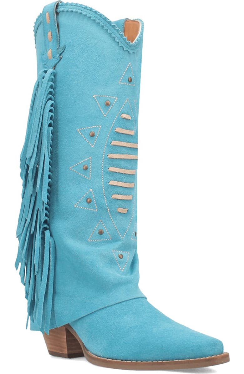 Dingo Spirit Trail Knee High Western Boot, Main, color, Blue